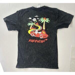 RIPNDIP Cat Corvette Stone Wash Men's Medium Skate Flame Streetwear Graphic NWOT